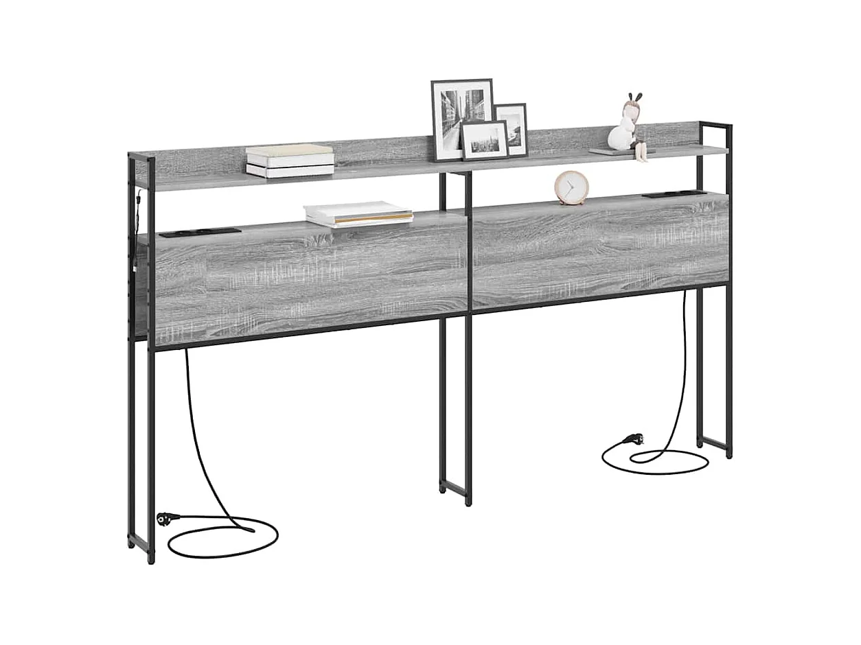 Tête de lit de rangement Sonoma gris 180 cm Bois d'ingénierie