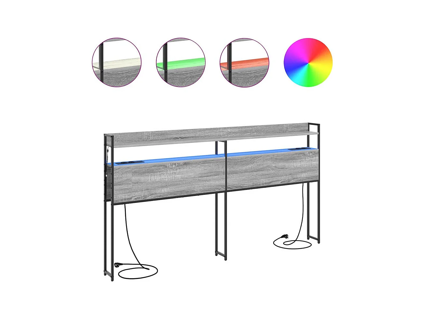 Tête de lit de rangement Sonoma gris 180 cm Bois d'ingénierie
