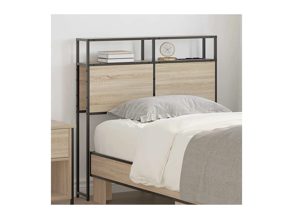 Cabecera de almacenamiento con estante Roble Sonoma 75 cm