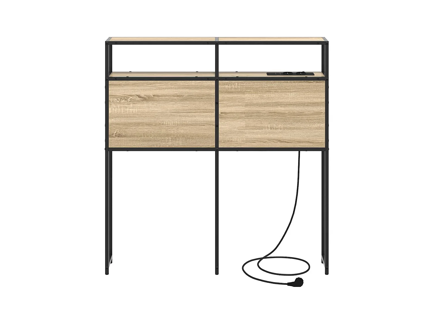 Cabecera de almacenamiento con estante Roble Sonoma 75 cm