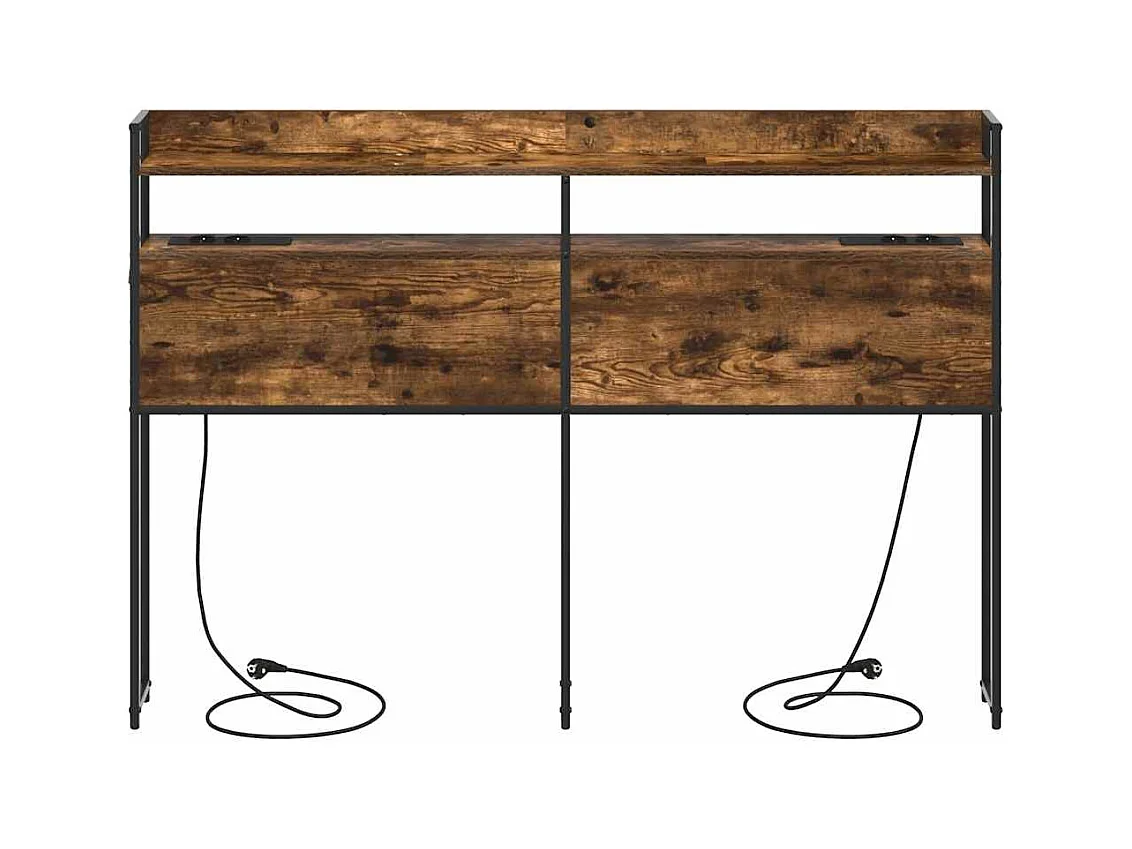 Tête de lit de rangement Chêne fumé 120 cm Bois d'ingénierie