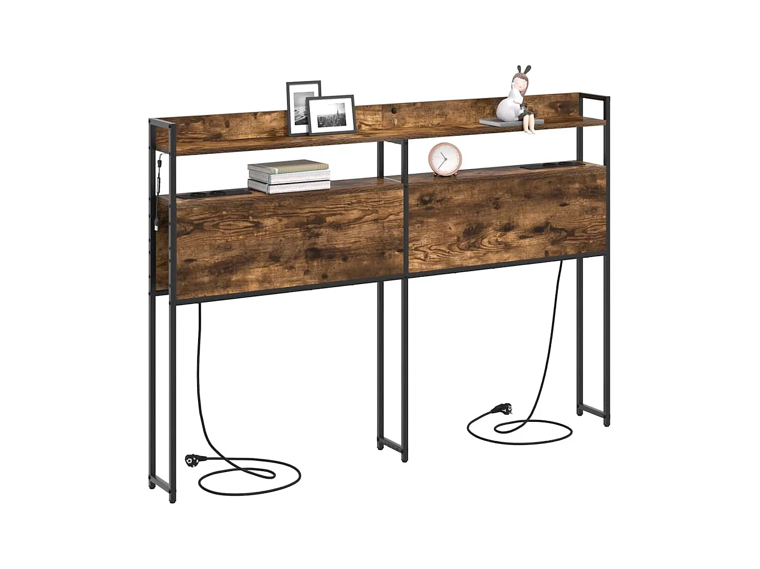 Tête de lit de rangement Chêne fumé 135 cm Bois d'ingénierie