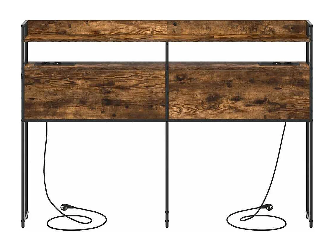 Tête de lit de rangement Chêne fumé 135 cm Bois d'ingénierie