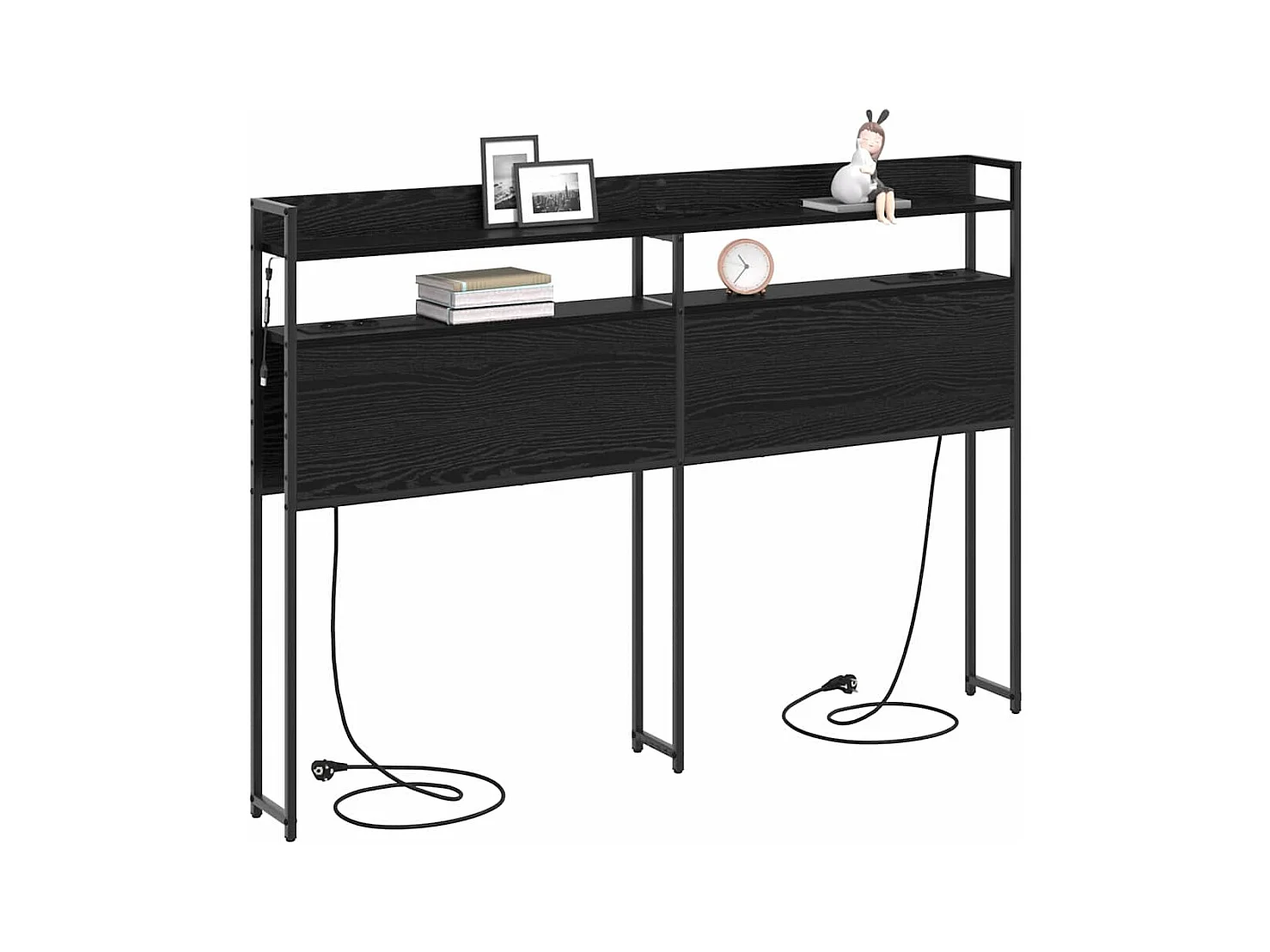 Tête de lit de rangement Chêne noir 120 cm Bois d'ingénierie