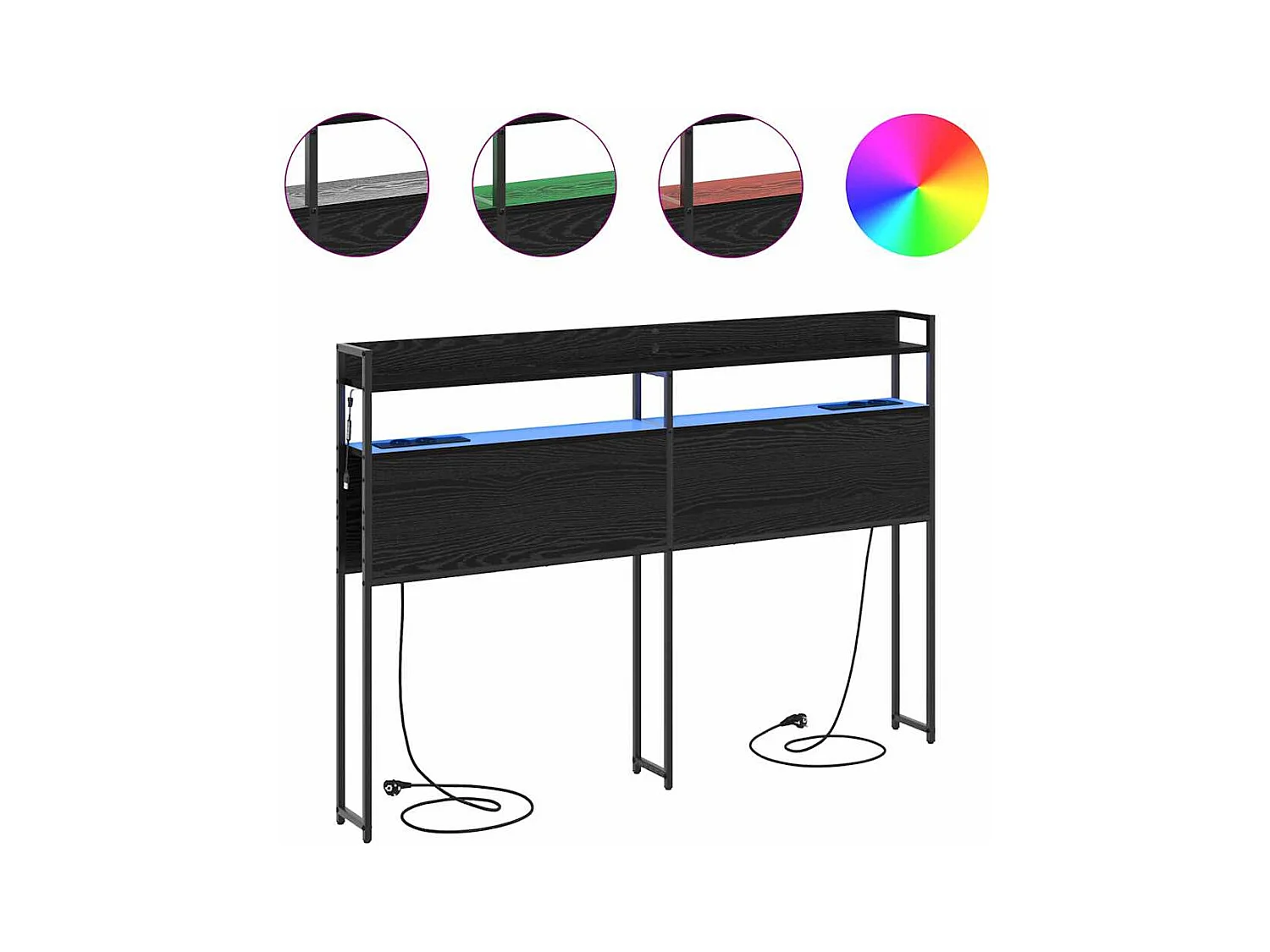 Tête de lit de rangement Chêne noir 120 cm Bois d'ingénierie