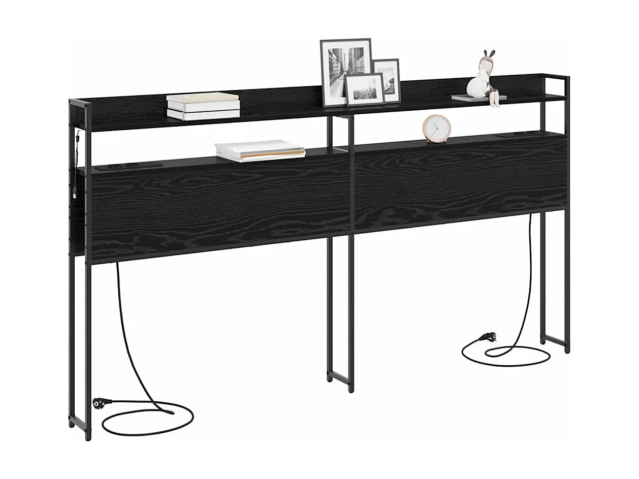 Tête de lit de rangement Chêne noir 180 cm Bois d'ingénierie