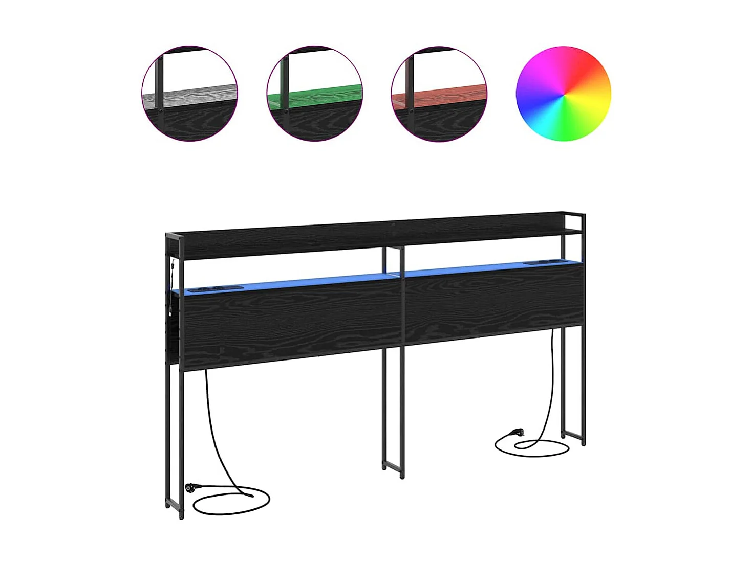 Tête de lit de rangement Chêne noir 180 cm Bois d'ingénierie