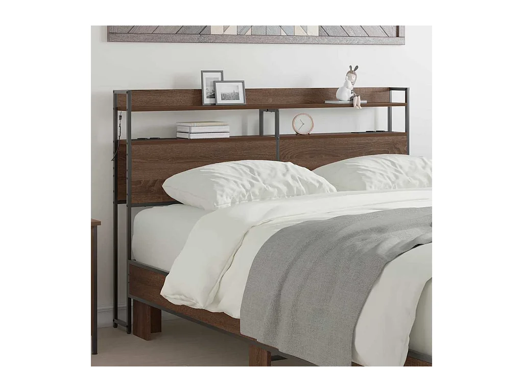 Tête de lit de rangement Chêne marron 135 cm Bois d'ingénierie