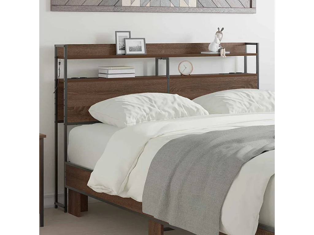 Tête de lit de rangement Chêne marron 135 cm Bois d'ingénierie