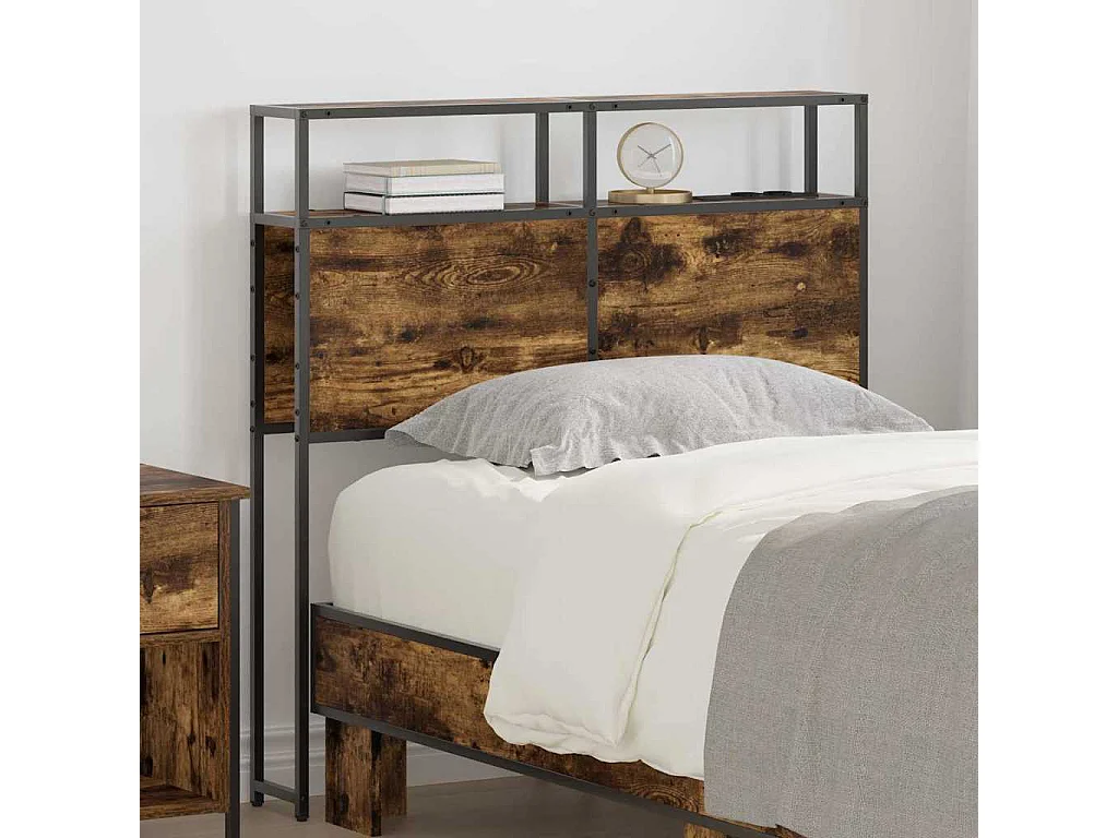 Tête de lit de rangement Chêne fumé 100 cm Bois d'ingénierie