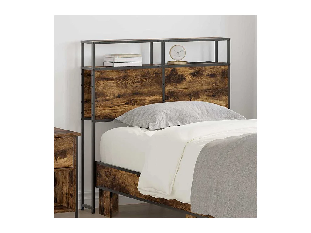 Tête de lit de rangement Chêne fumé 90 cm Bois d'ingénierie