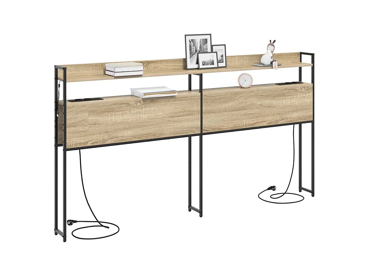 Tête de lit de rangement Chêne sonoma 200 cm Bois d'ingénierie