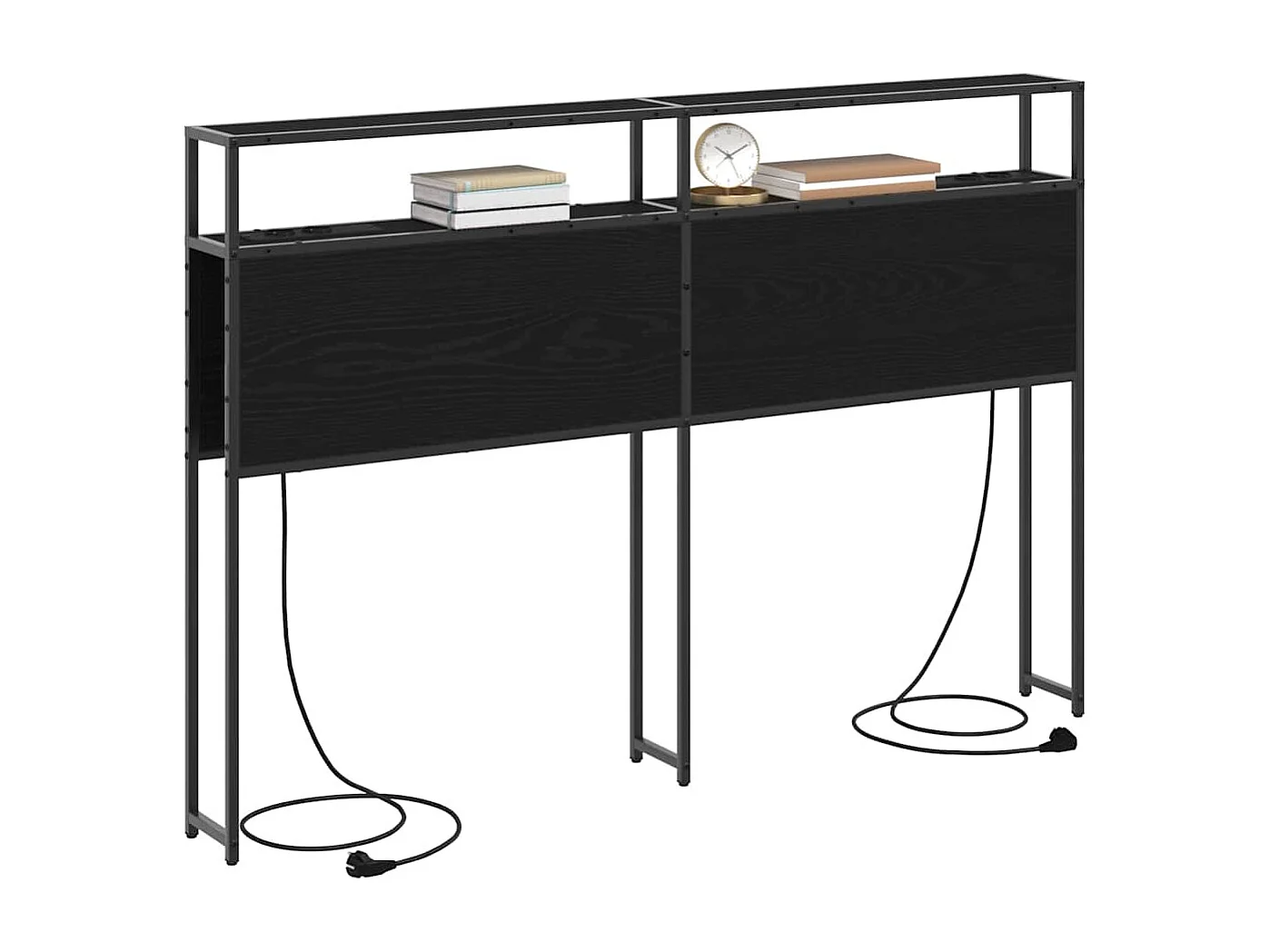 Tête de lit de rangement Chêne noir 135 cm Bois d'ingénierie