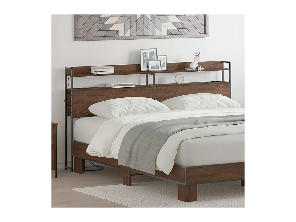 Cabeceira de armazenamento Carvalho castanho 200 cm