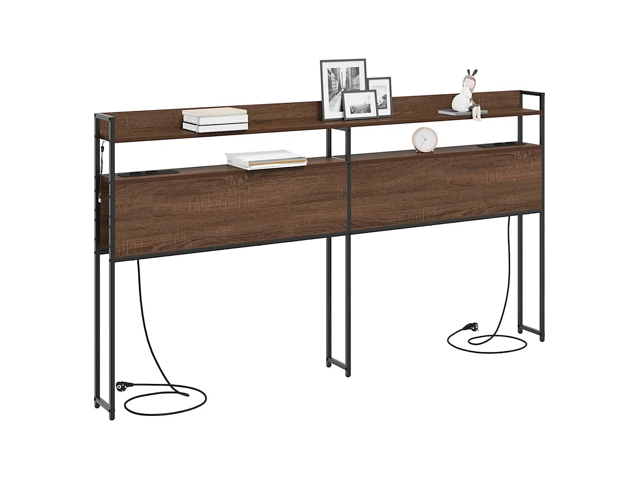 Cabeceira de armazenamento Carvalho castanho 200 cm