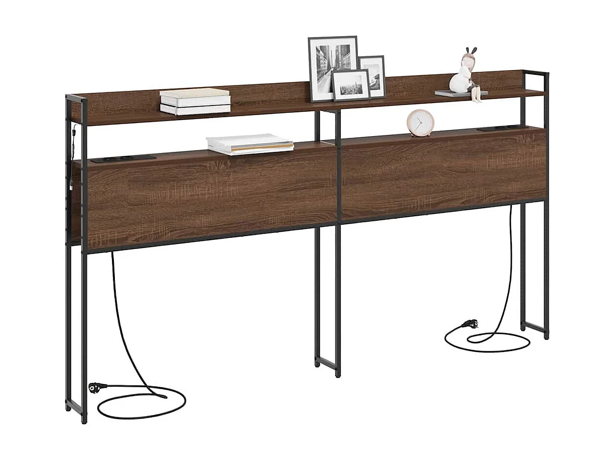 Tête de lit de rangement Chêne marron 200 cm Bois d'ingénierie