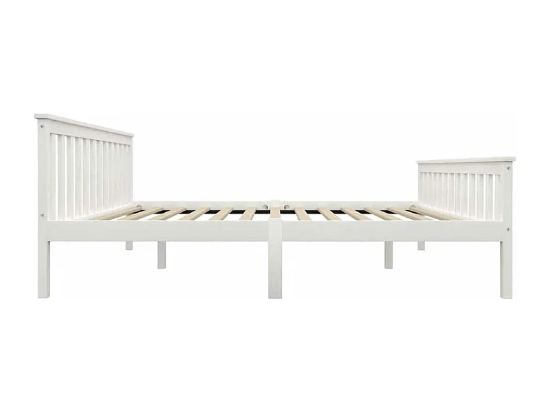 Cadre de lit sans matelas blanc bois de pin massif 160x200 cm