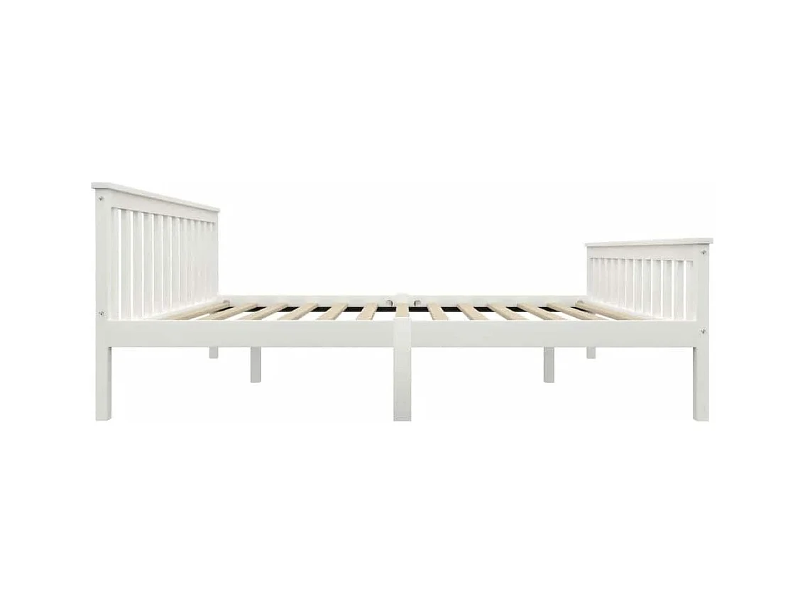 Cadre de lit sans matelas blanc bois de pin massif 160x200 cm