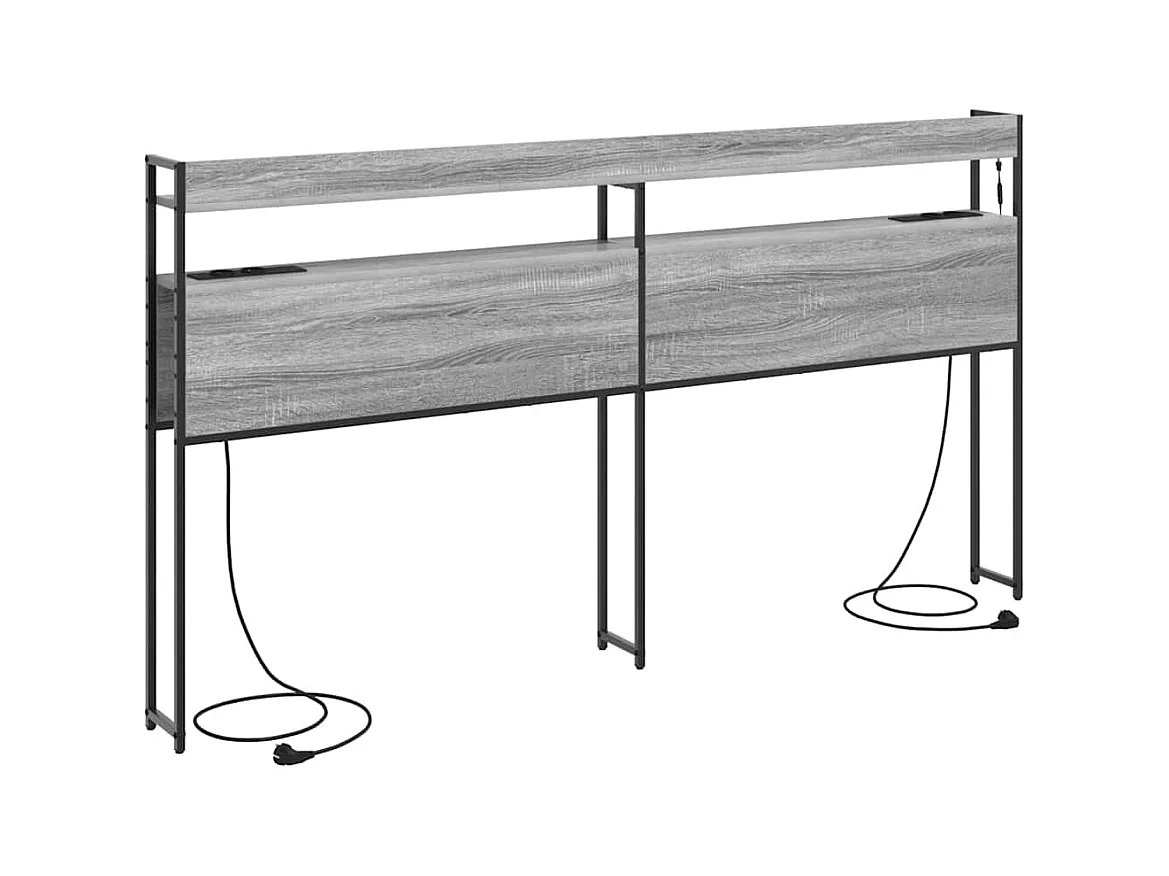 Cabeceira de armazenamento com cabeceira Sonoma cinzento 200 cm