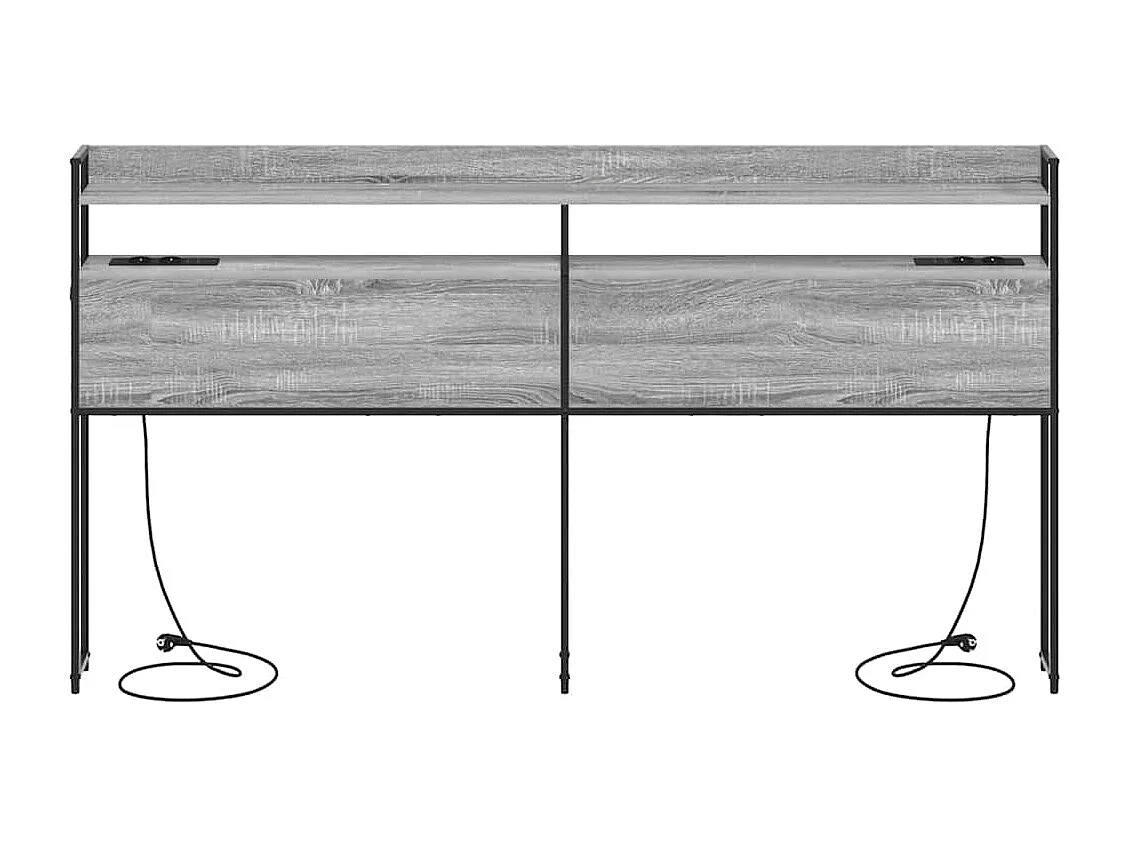 Tête de lit de rangement Sonoma gris 200 cm Bois d'ingénierie