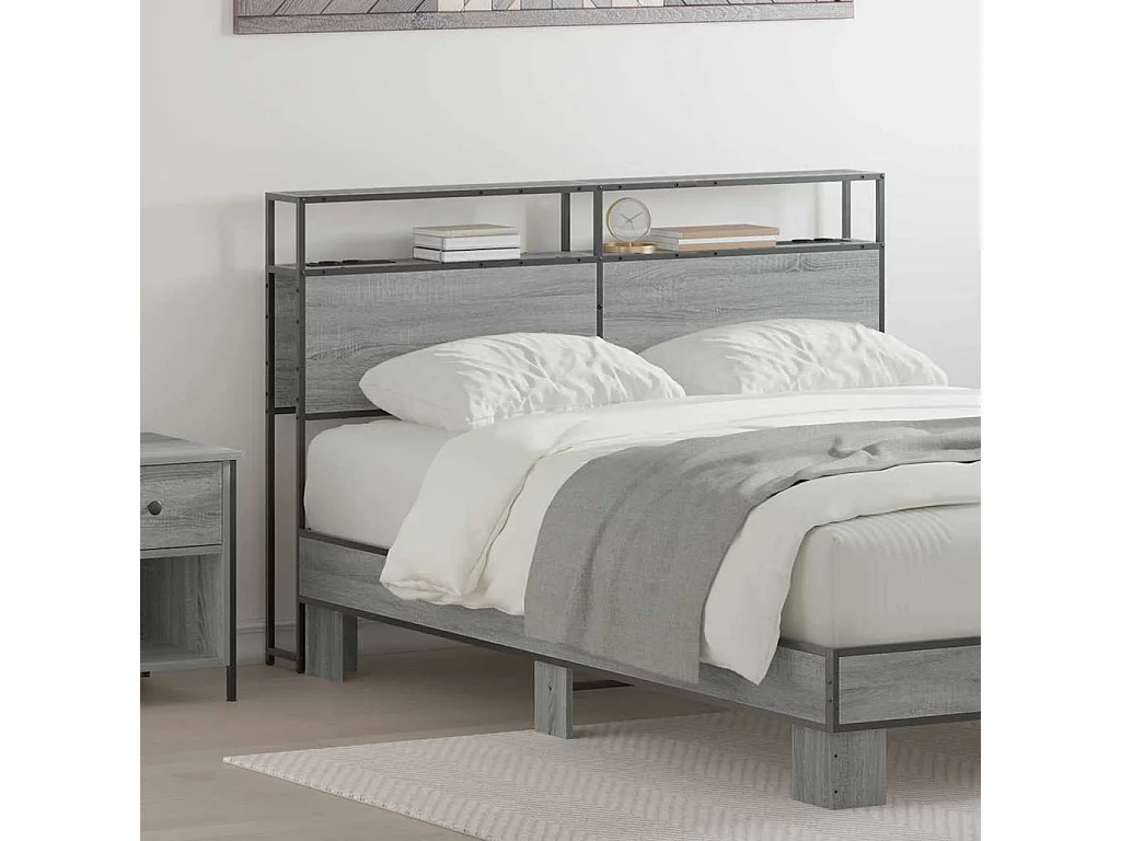 Tête de lit de rangement Sonoma gris 160 cm Bois d'ingénierie
