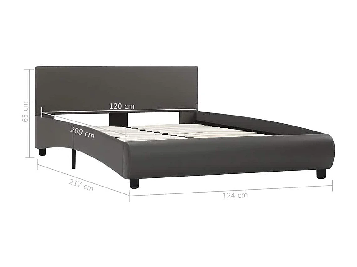 Bedframe met LED kunstleer grijs 120x200 cm