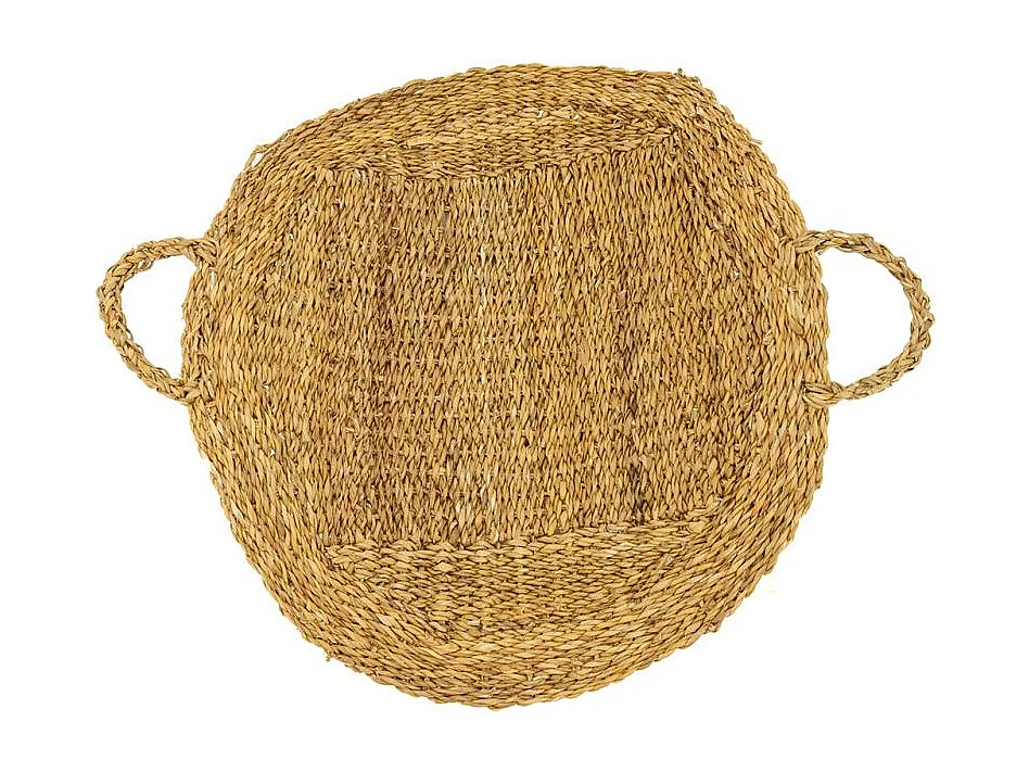 Panier à Bûches en Jonc Naturel et Métal avec 2 Anses | Aubry Gaspard