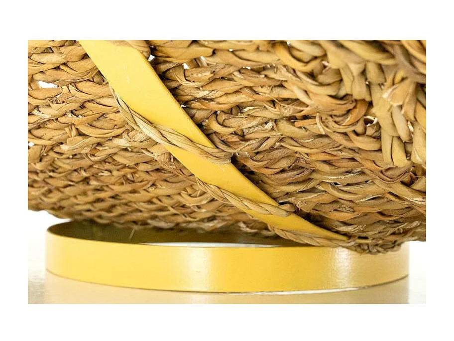 Panier à Bûches en Jonc Naturel et Métal avec 2 Anses | Aubry Gaspard