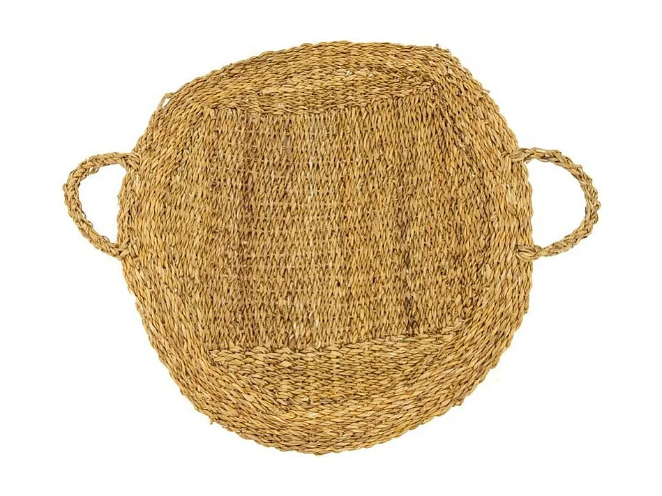 Panier à Bûches en Jonc Naturel et Métal avec 2 Anses | Aubry Gaspard