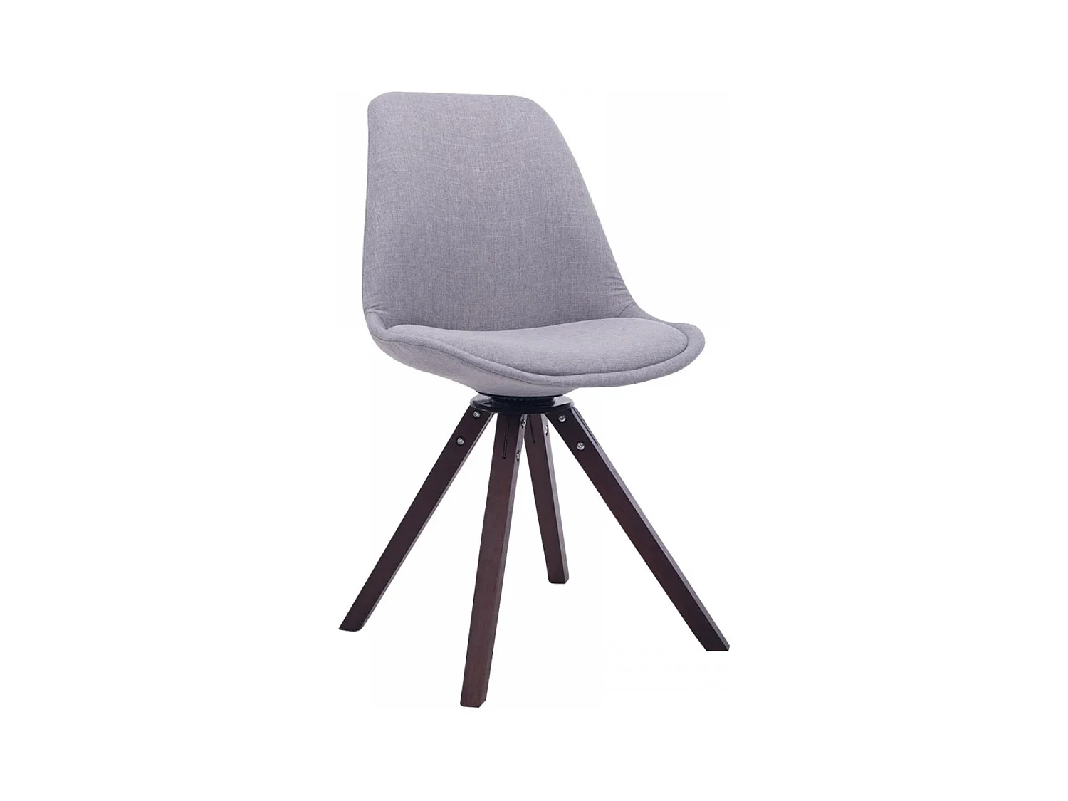 chaise salle à manger - Tissu & Noyer - Gris - Troyes