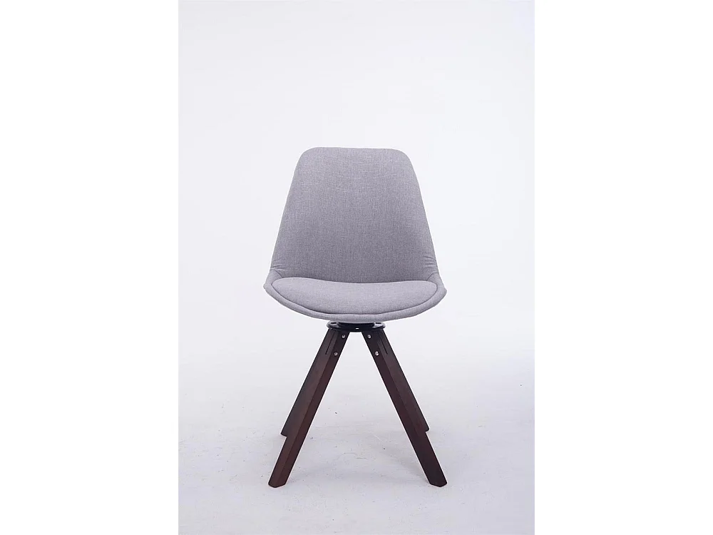 chaise salle à manger - Tissu & Noyer - Gris - Troyes