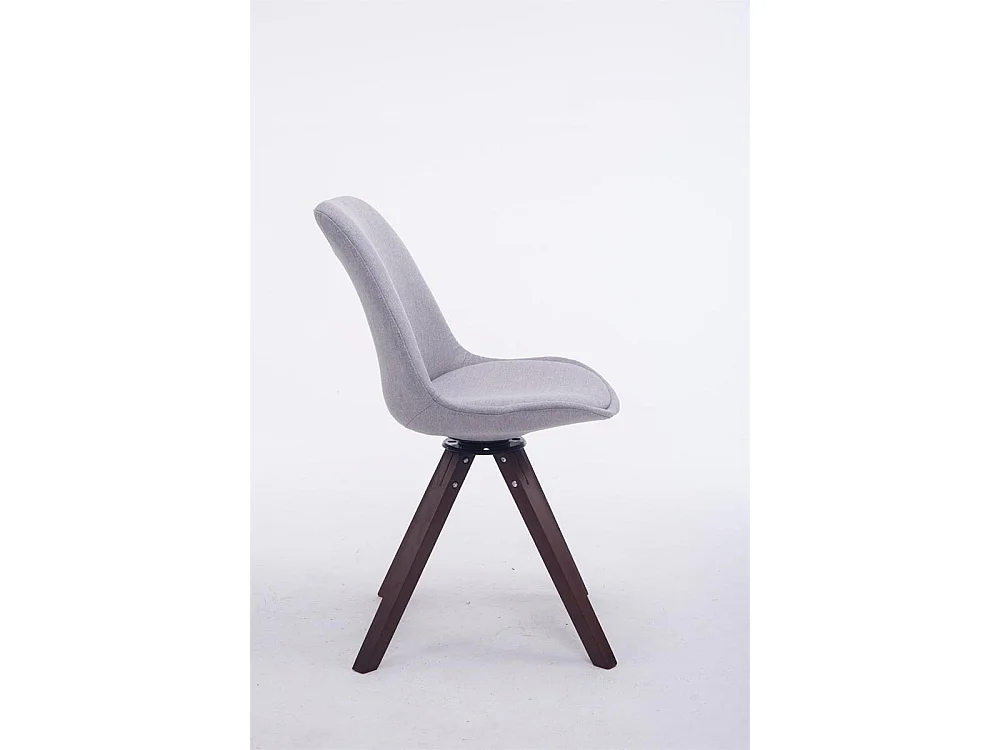 chaise salle à manger - Tissu & Noyer - Gris - Troyes