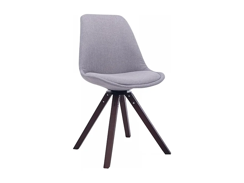 chaise salle à manger - Tissu & Noyer - Gris - Troyes
