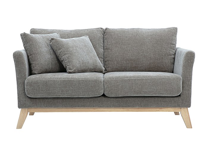 Miliboo Divano Scandinavo 2 Posti Sfoderabile Oslo: Tessuto Effetto Velluto Terracotta E Gambe In Legno Chiaro, Ideale Per Piccoli Spazi - 2