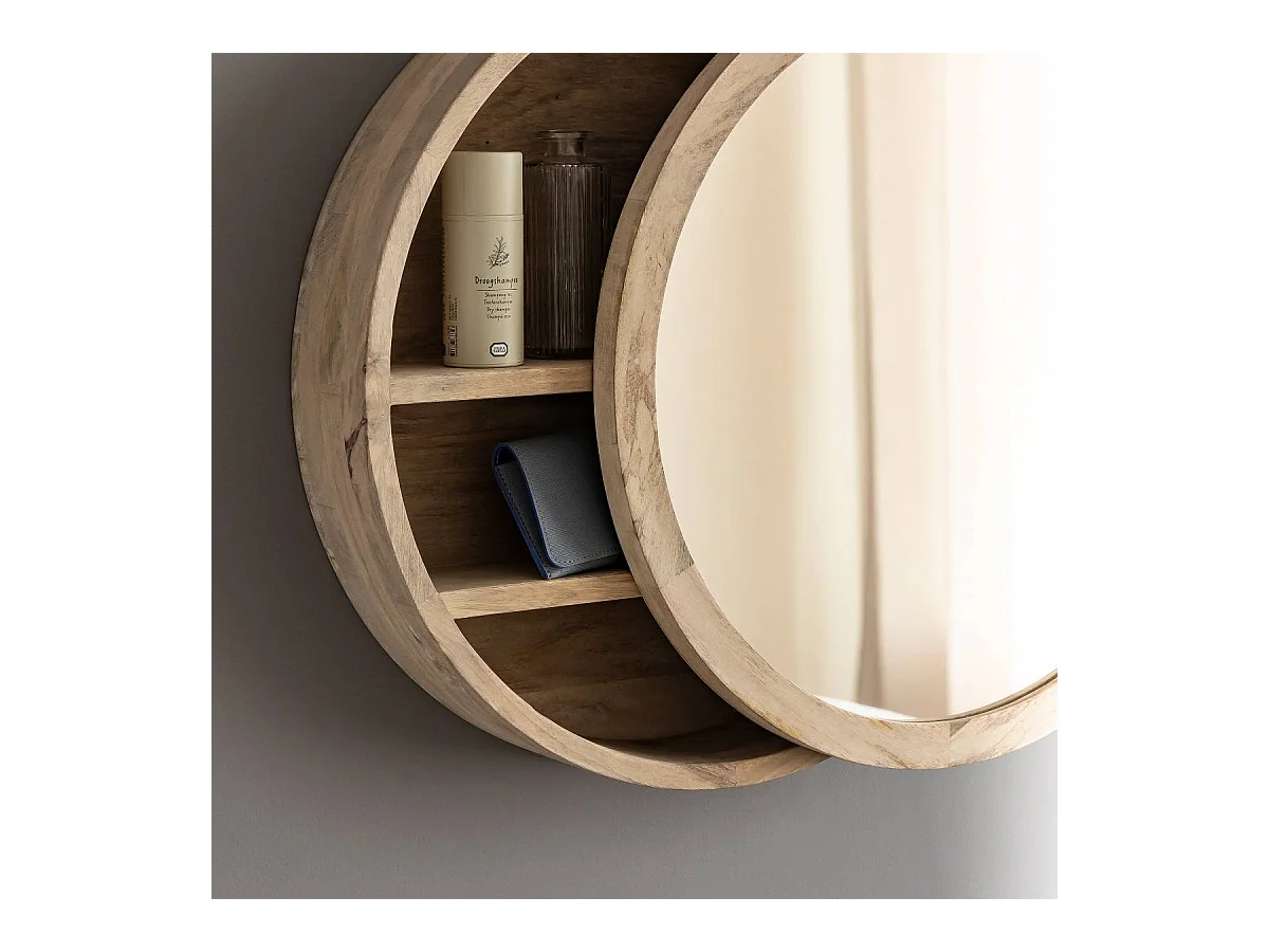 Espejo con estantes en madera de mango Juliet