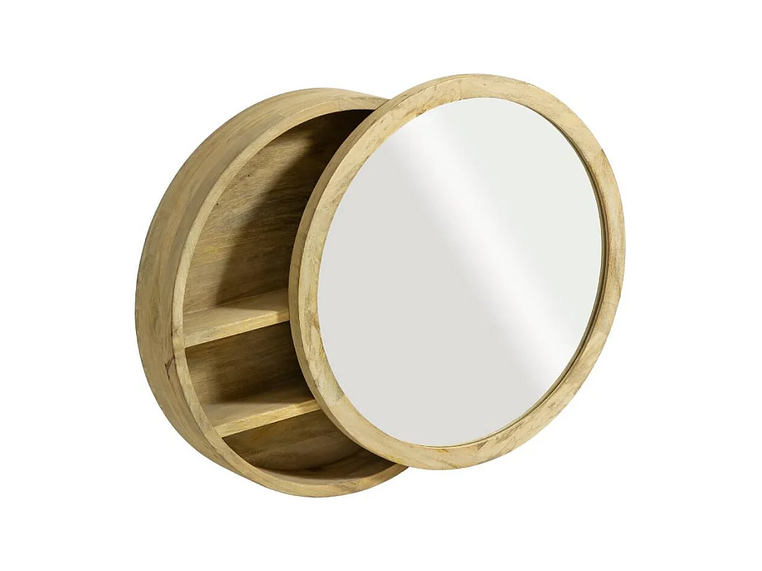 Espejo con estantes en madera de mango Juliet