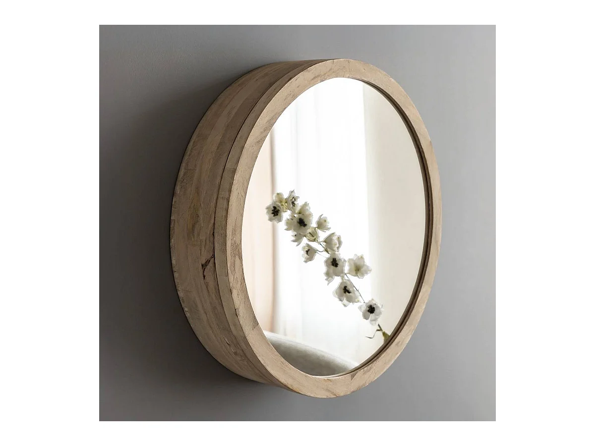 Espejo con estantes en madera de mango Juliet