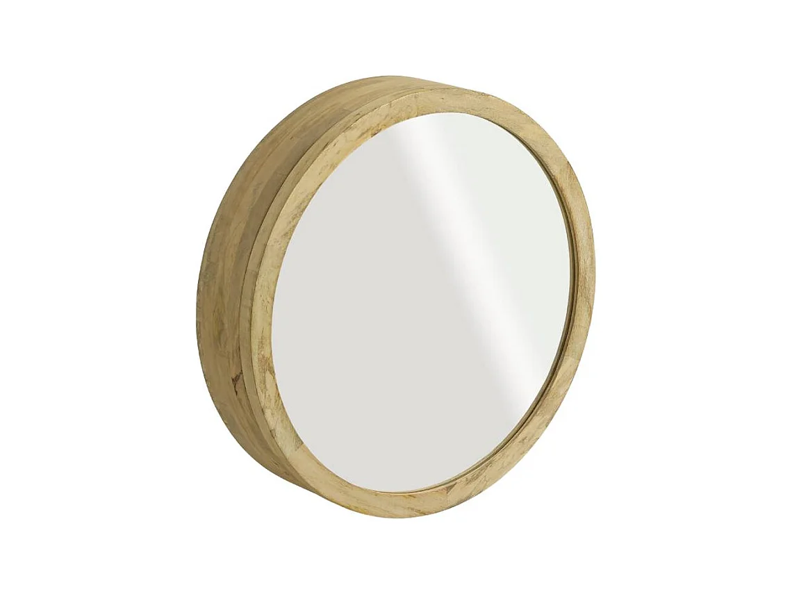 Miroir avec étagères en bois de manguier clair Juliet