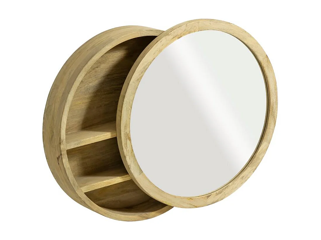 Espejo con estantes en madera de mango Juliet