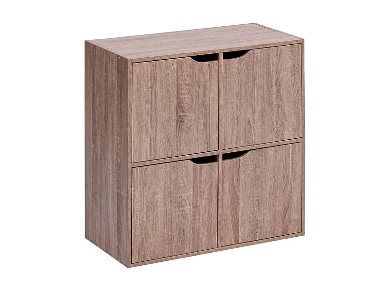 Étagère de Rangement 4 Portes "Mix'n Door" 67cm Marron