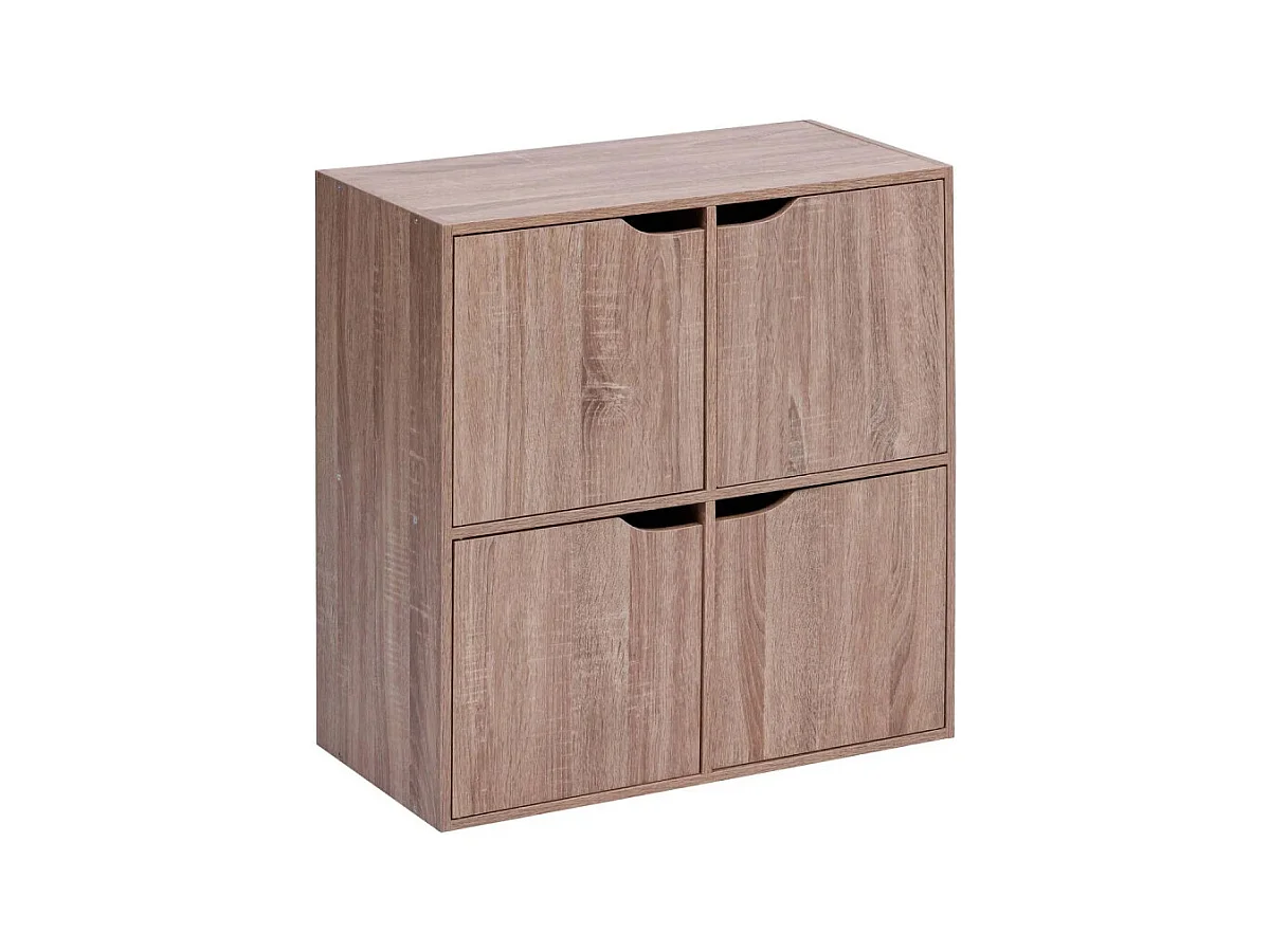 Étagère de Rangement 4 Portes "Mix'n Door" 67cm Marron