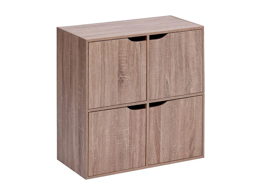 Étagère de Rangement 4 Portes "Mix'n Door" 67cm Marron