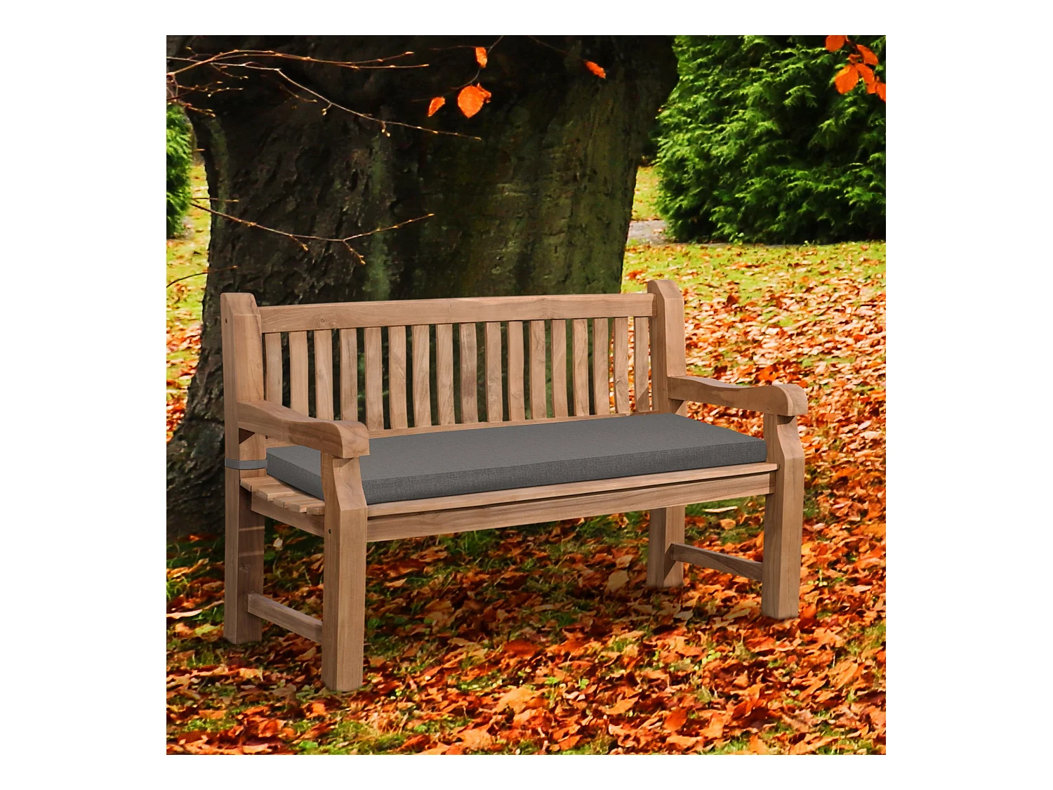 Banc de jardin - Bois - Gris foncé - Jackson V2
