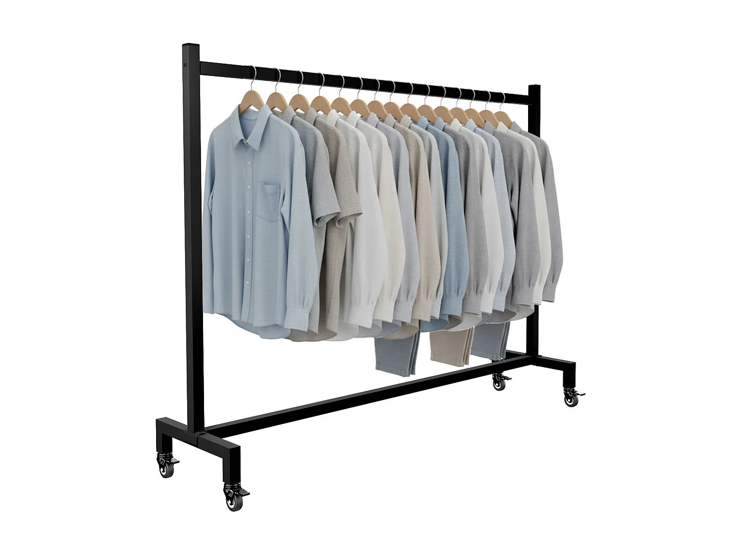 Portant à vêtement - Acier inoxydable - 150x38x120 - Noir - Gisborne