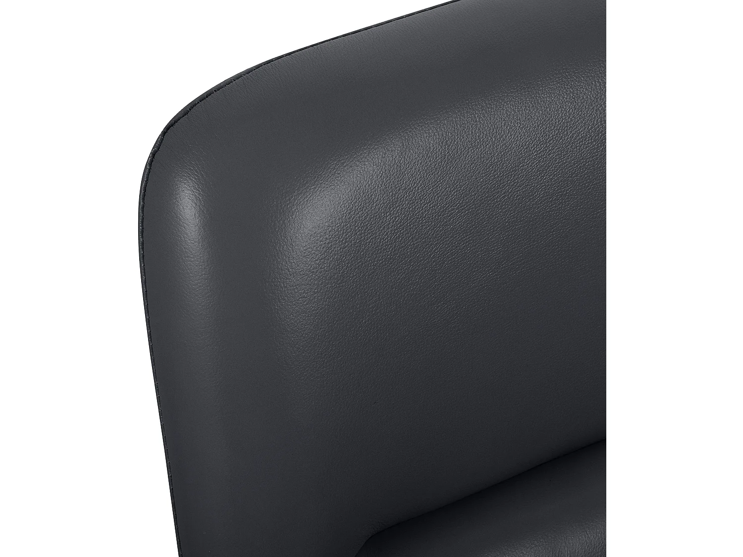 Chaise de bureau - Véritable cuir - Noir - Hilda