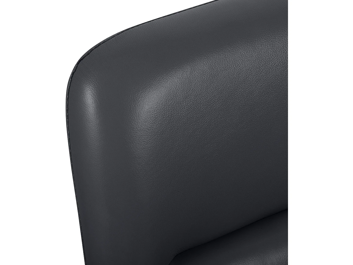 Chaise de bureau - Véritable cuir - Noir - Hilda