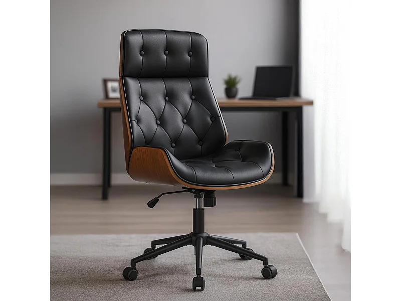 Chaise de bureau - Bois - Noir - Martil