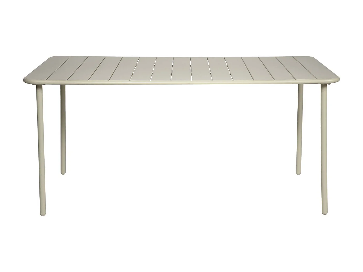 Set mesa de jardín bistró de acero con 6 sillas, 160cm beige