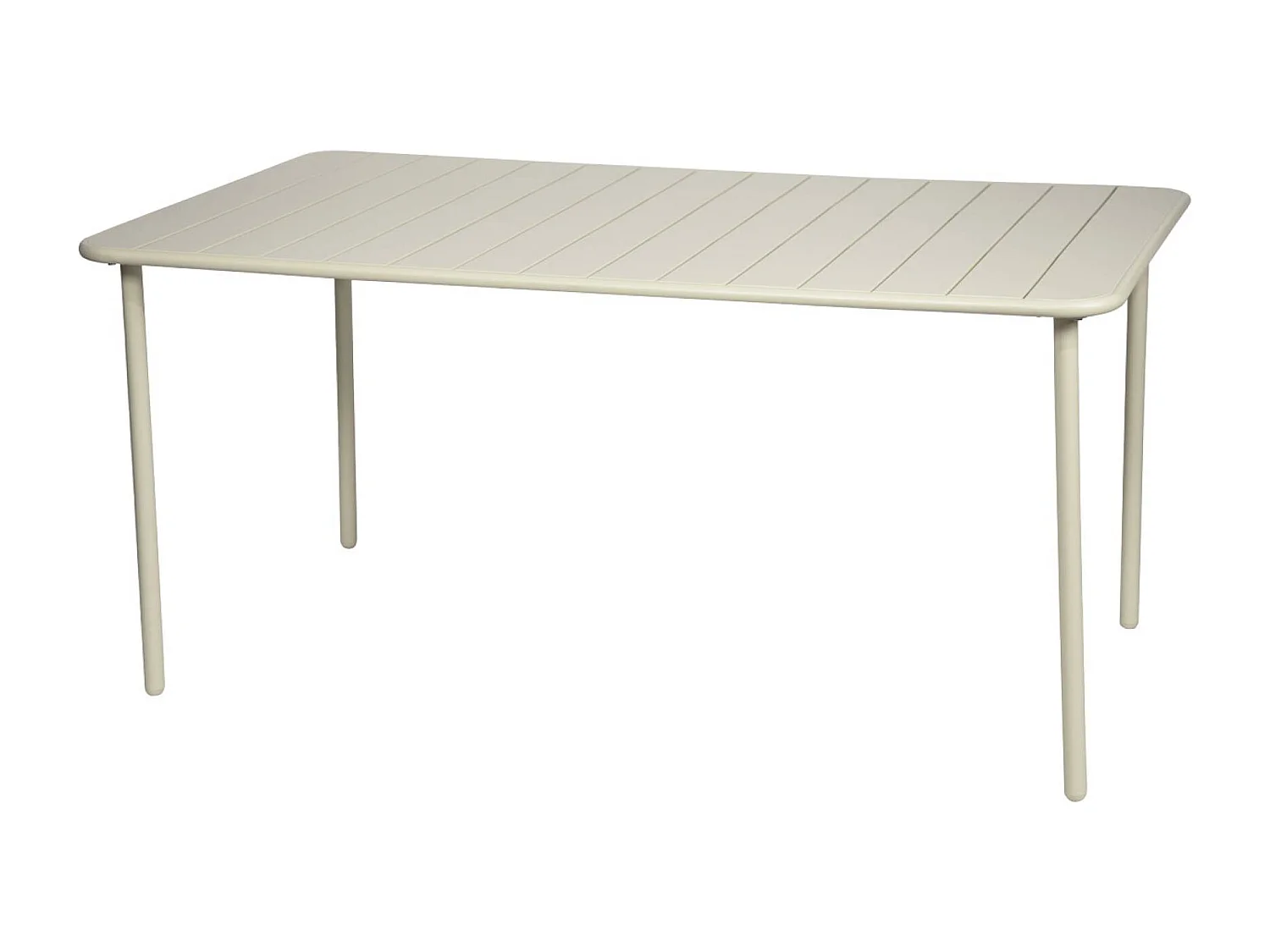 Set mesa de jardín bistró de acero con 6 sillas, 160cm beige