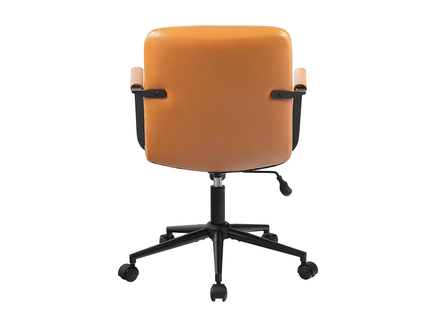 Chaise de bureau - Véritable cuir - Marron - Hilda